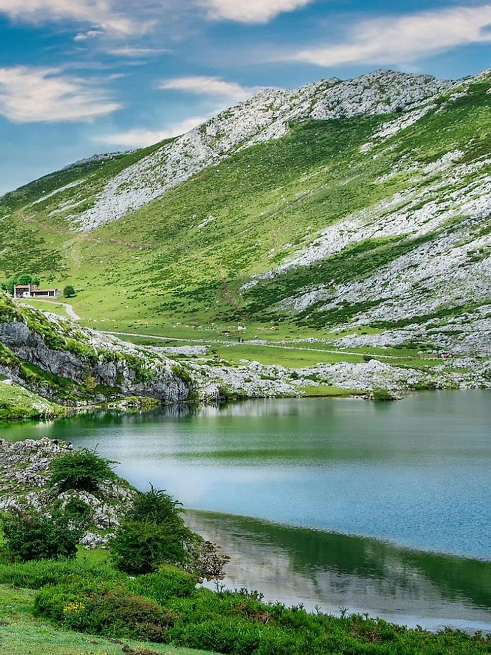 Mountain lake swimming